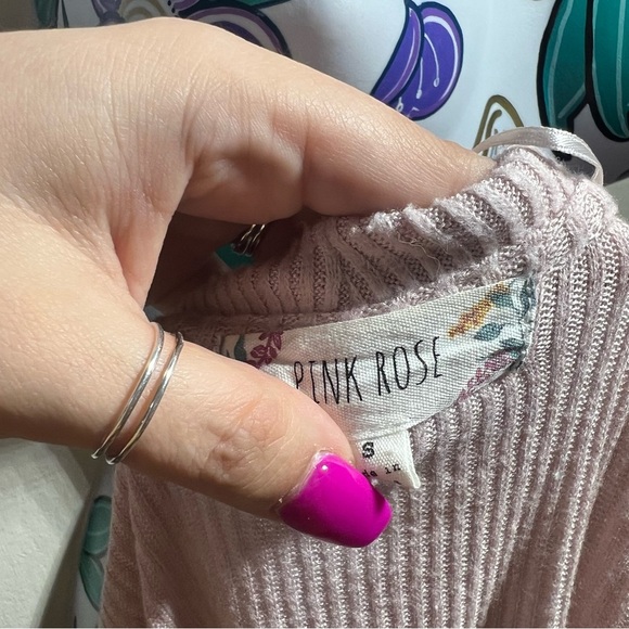 Pink Rose Blush Button Down Knit Shirt - Picture 4 of 4